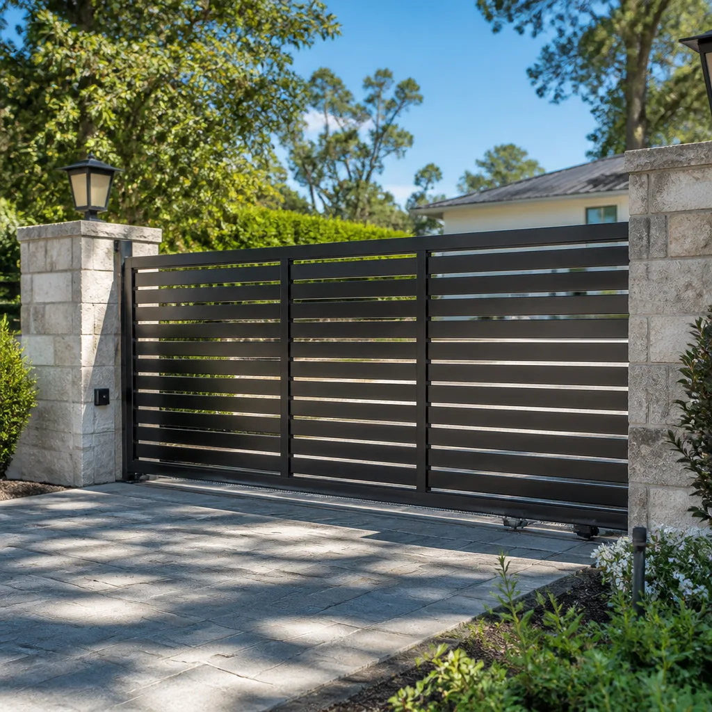 Sliding driveway gates