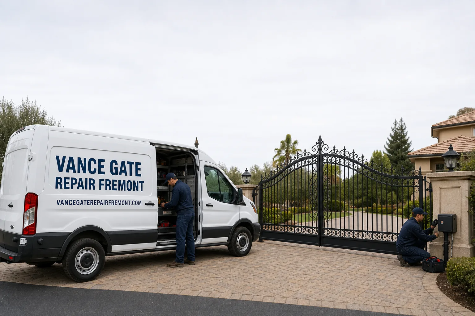 Vance Gate Repair Fremont gate repair service vehicle and crew in Fremont, CA